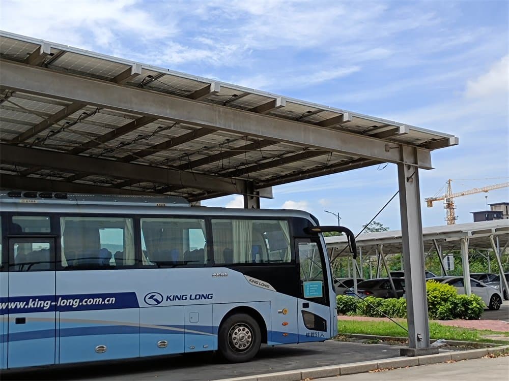 Montagem de estrutura solar de aço de estacionamento de ônibus