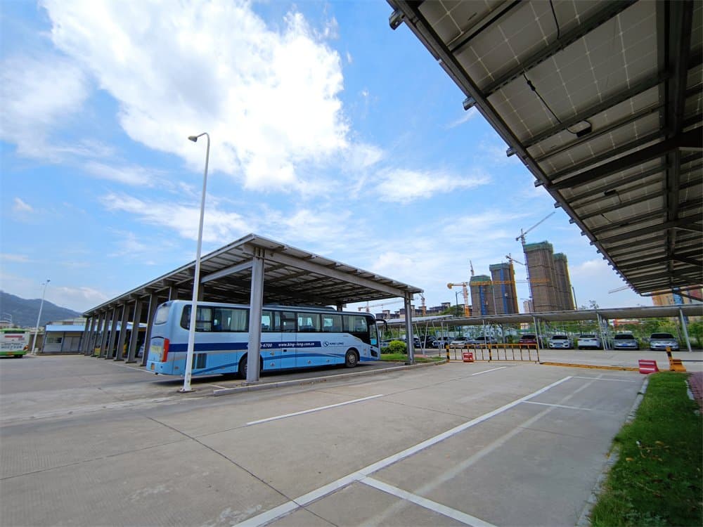 Sistema de montagem de estacionamento de ônibus