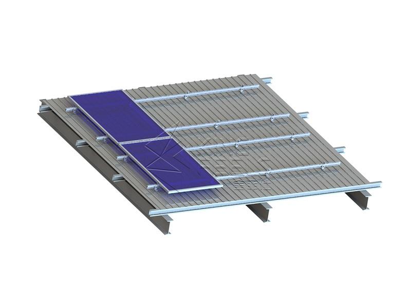 Montagem em rack de teto para painel solar com pés L